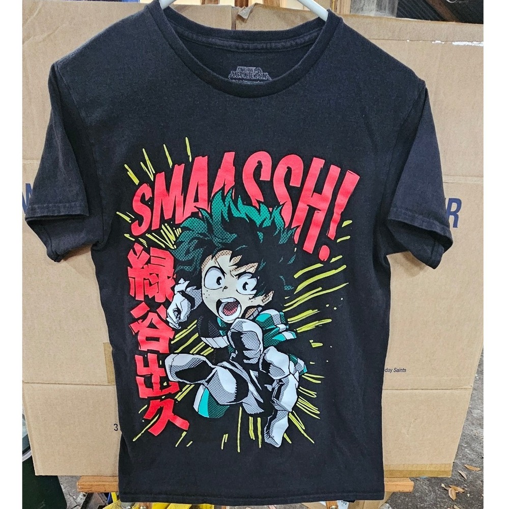 My Hero Academia Deku Smash Graphic T-Shirt Black Funimation Anime Mens Small